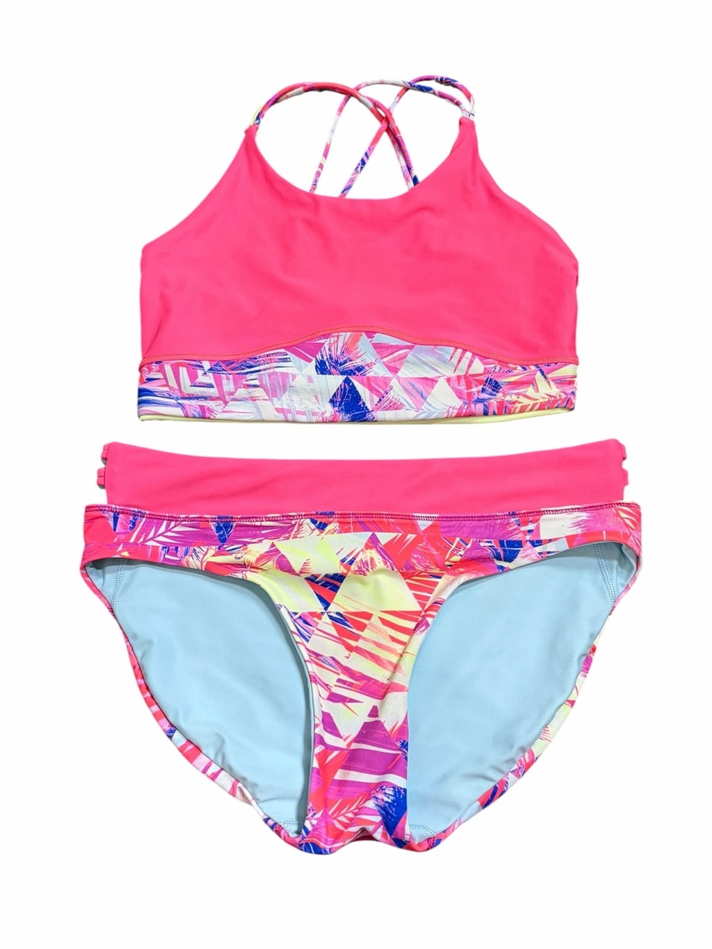 NWOT Ivivva Lululemon 2 Piece Matching Bikini Set Size 14 Youth Girls REVERSIBLE